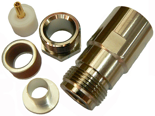 N-type female solder pin clamp connector jack for RU400/LMR400/RG8